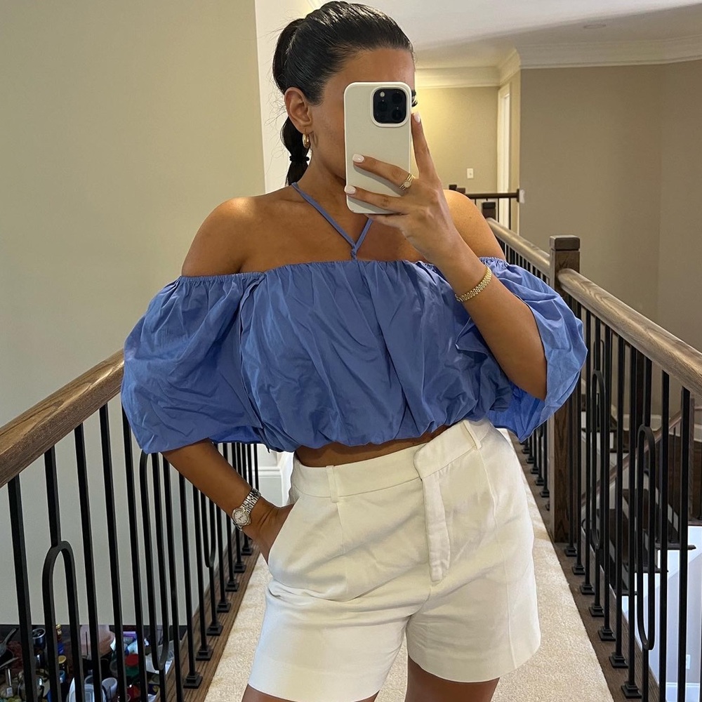 ZARA BLUE CROP TOP
